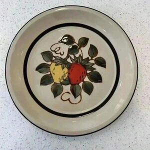 Vintage Sears Strawberries 12" Platter Stoneware Hand Painted